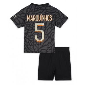 Maillot de foot Paris Saint-Germain Marquinhos #5 Troisième enfant 2023-24 Manches Courte (+ pantalon court)